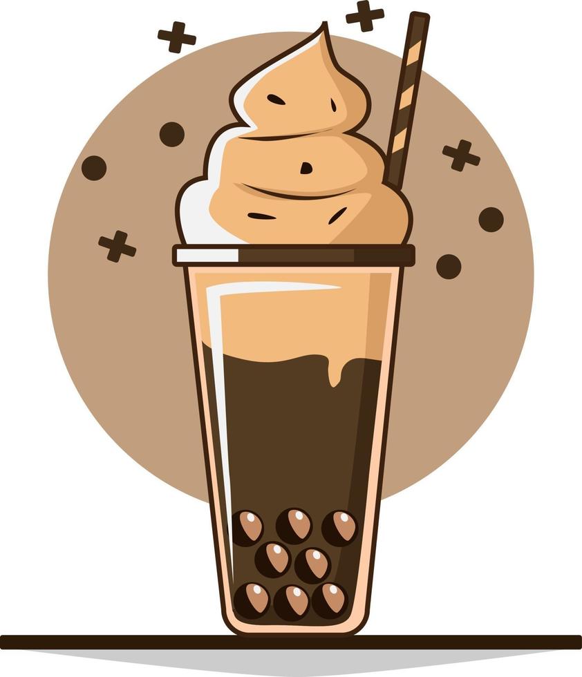 Milkshake with whip cream vector