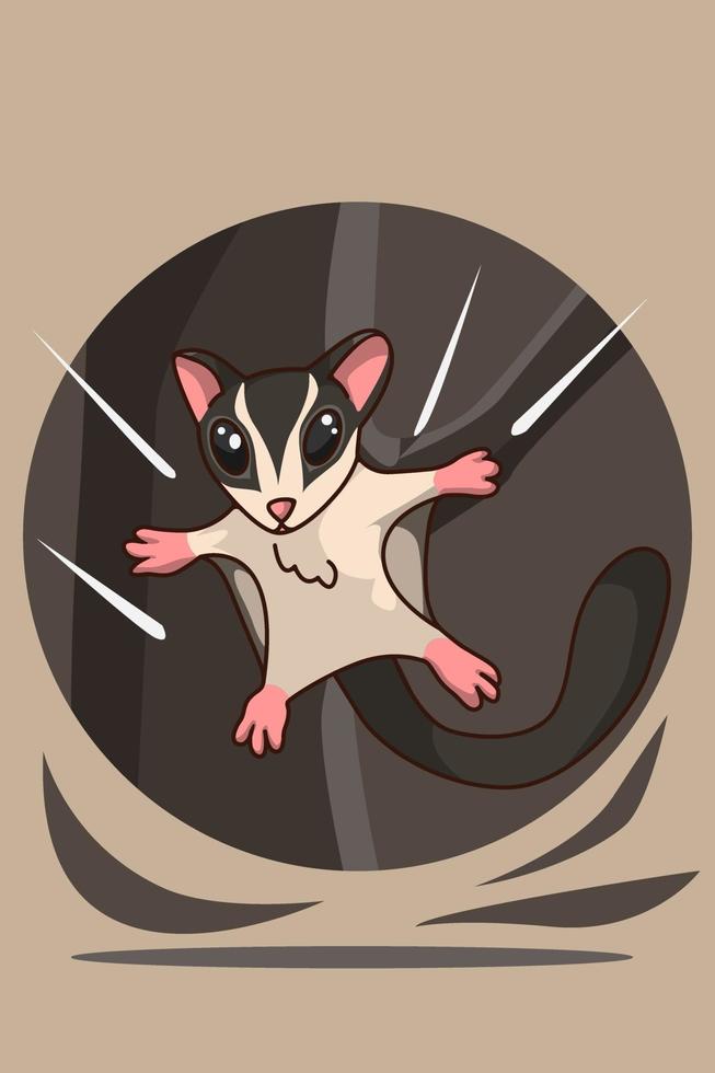 Sugar glider cartoon illustration vector