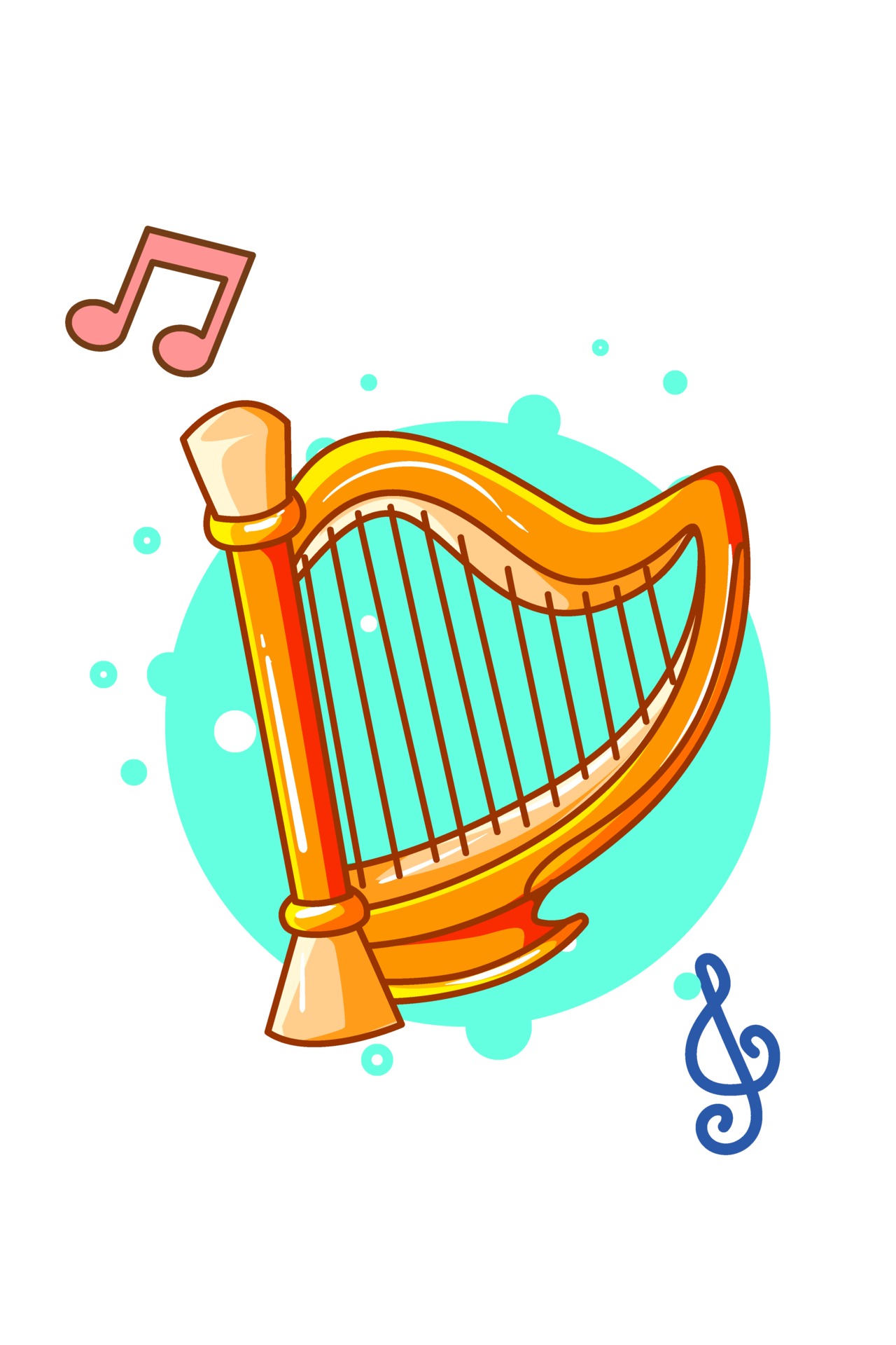 Harp musical instrument icon cartoon illustration 3226756 Vector Art at  Vecteezy