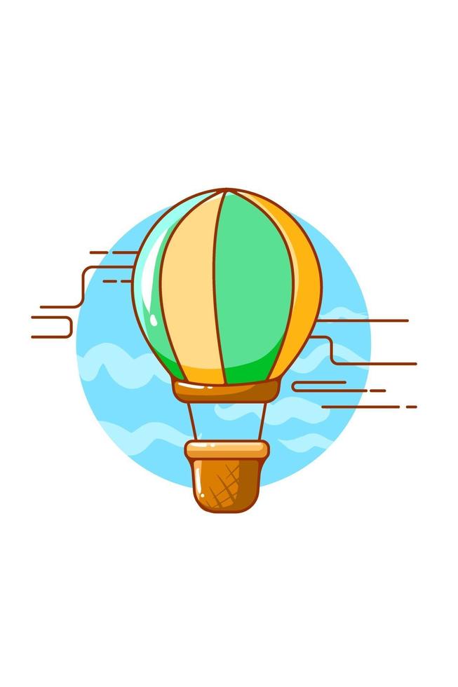 air ballon icon cartoon illustration vector