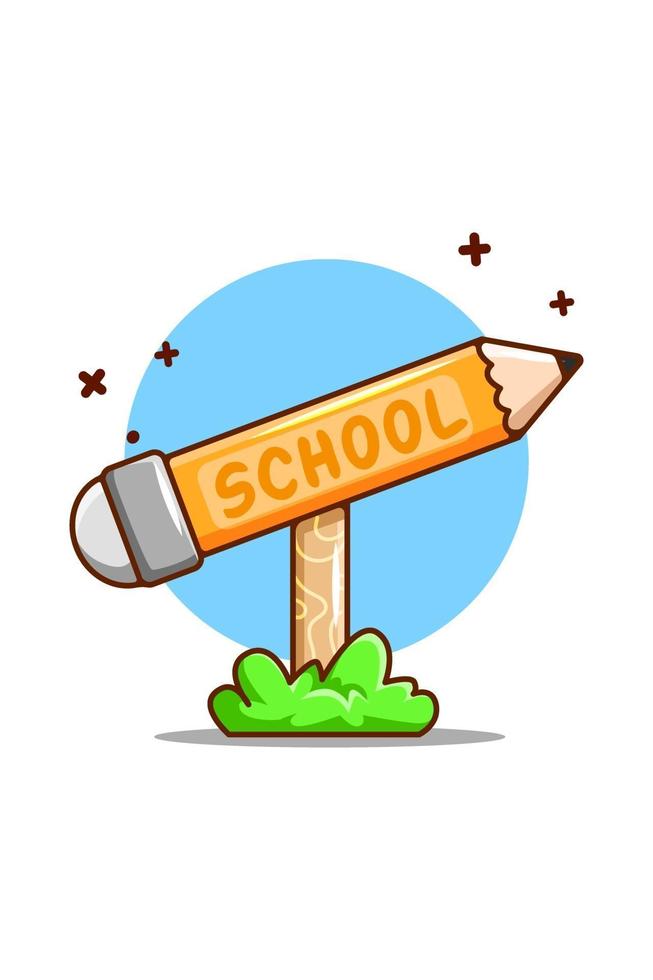 Pencil board for back to school icon cartoon illustration vector