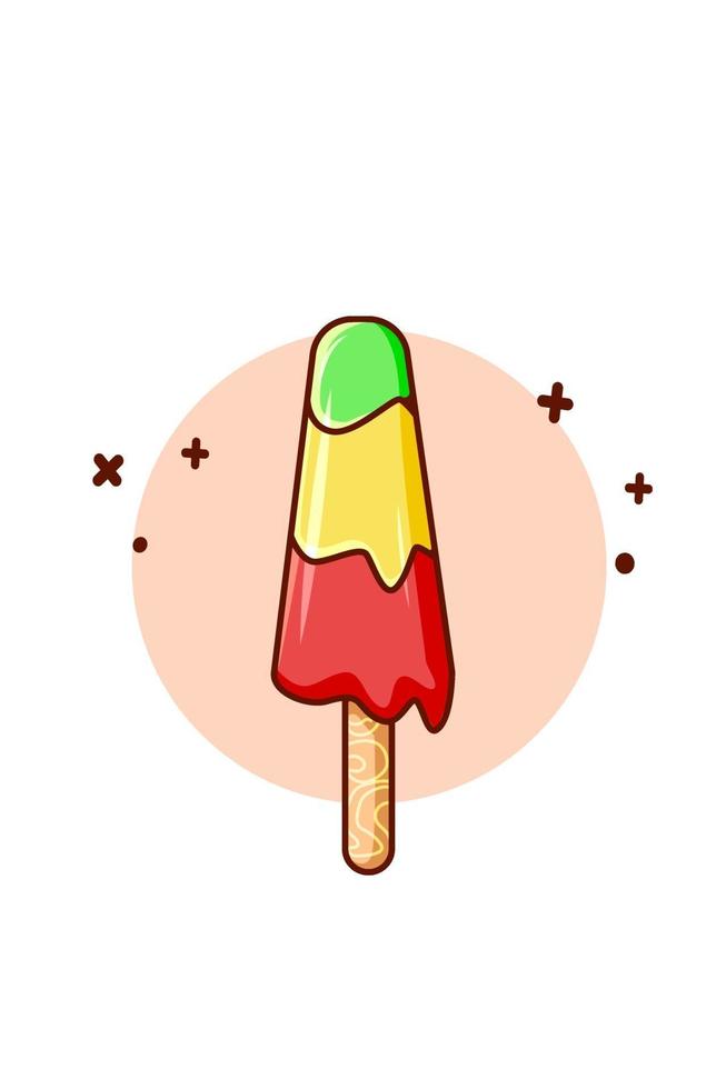 ilustración de dibujos animados de palitos de helado colorido dulce vector