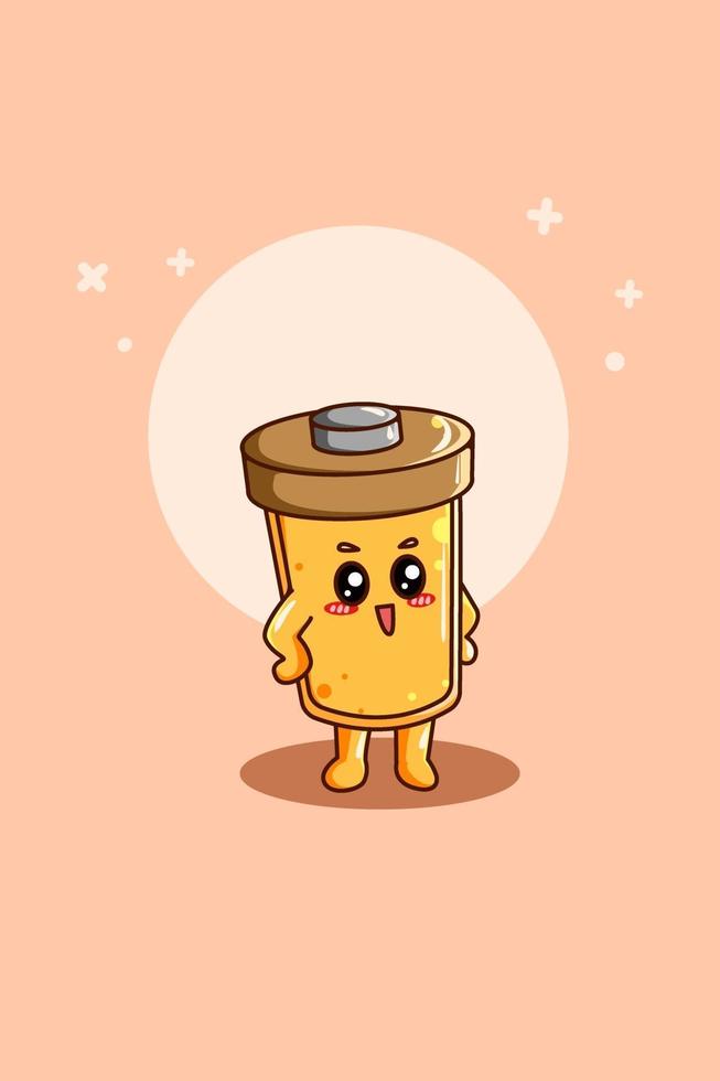 Cute and funny beverage cartoon illustration vector