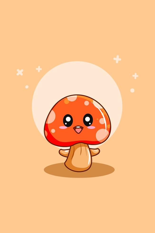 cute mushroom icon cartoon illustration vector