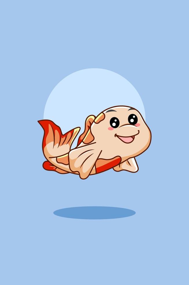 cute koi fish icon cartoon illustration vector
