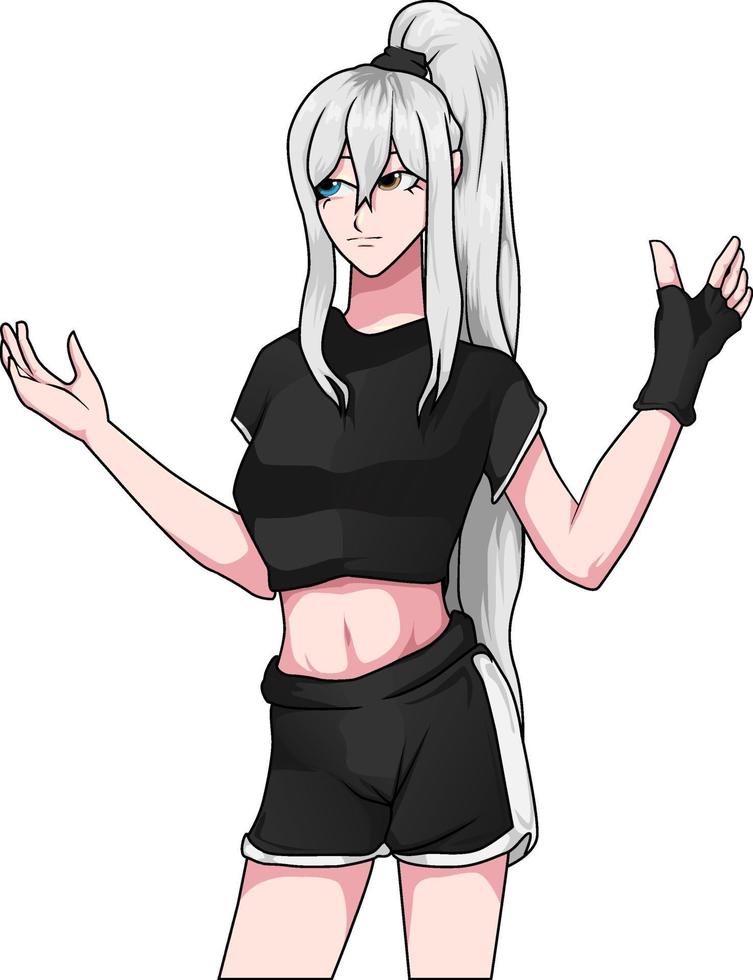 Girl with shorts and gloves vector