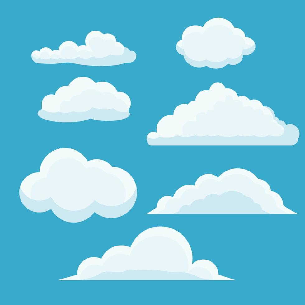 vector cloud set collection isolated design, cloud icon