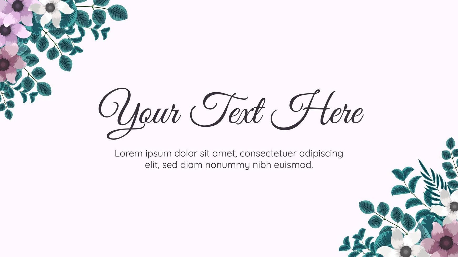 Horizontal floral banner background decorated with cheerful flowers vector