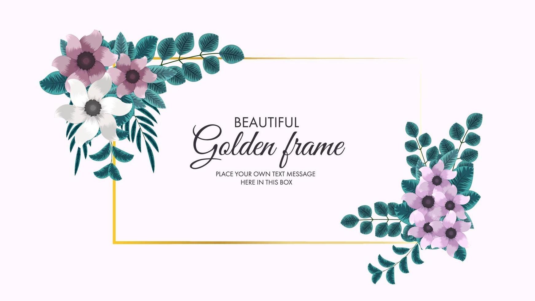 Floral frame Card Template with Flowers label for Wedding Invitation vector