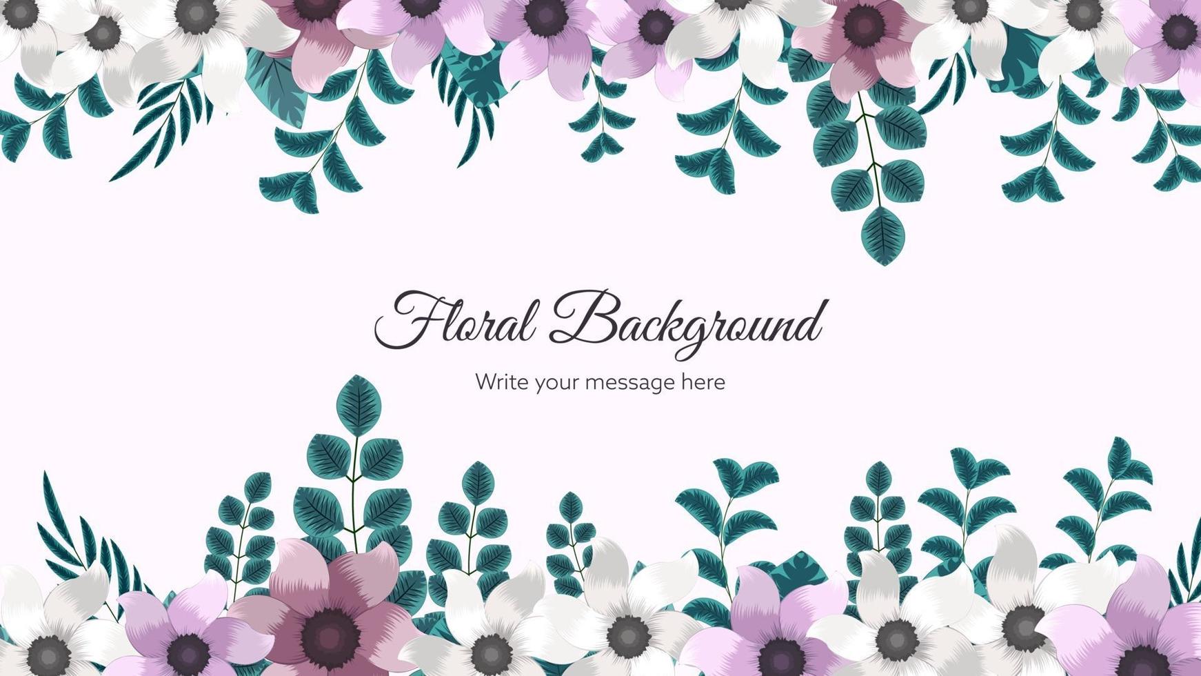 Elegant abstract floral background template decor of multicolor flower vector