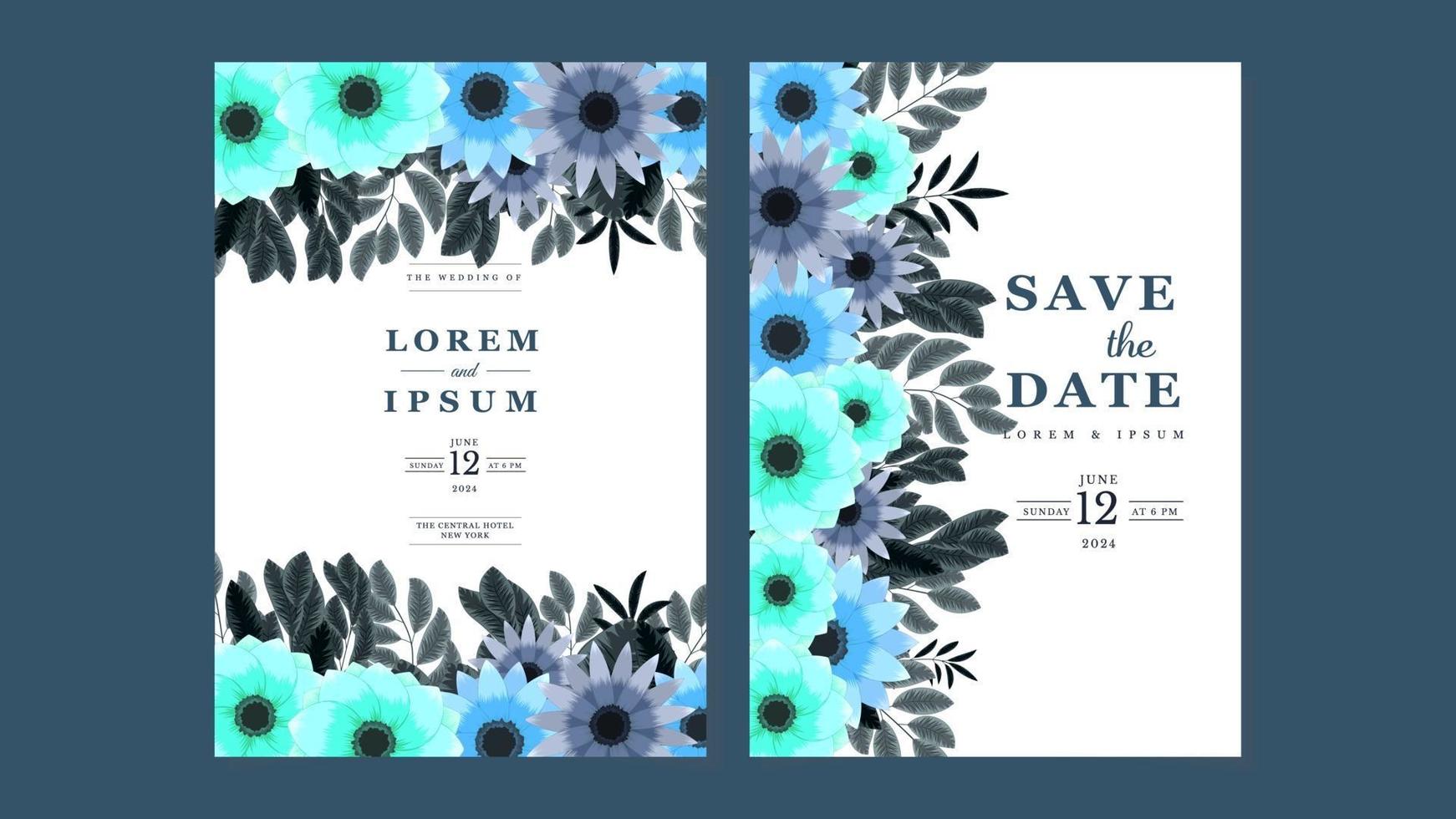 botanic wedding invite wild flowers Spring Luxury Floral ornament vector