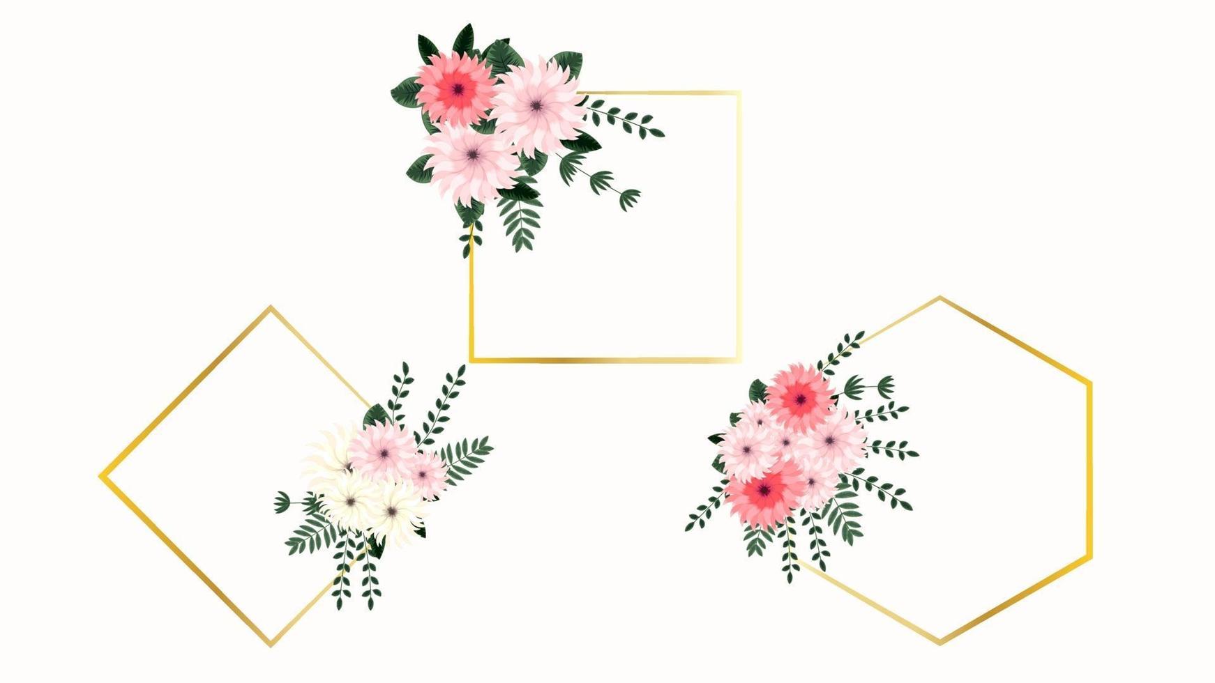 diseño de adornos florales - invitación o tarjeta de felicitación para la decoración de la boda vector