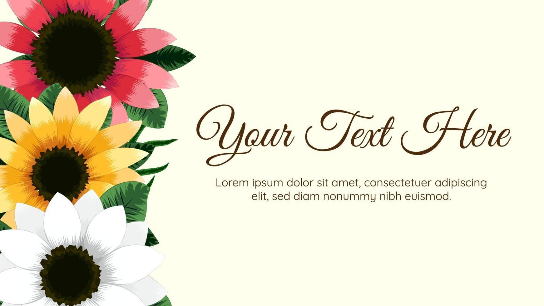 Beautiful editable floral frame background template rustic flowers vector