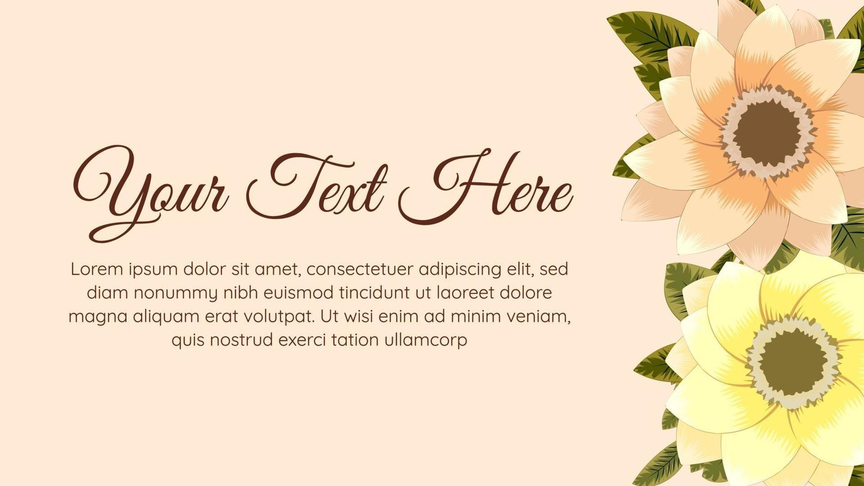 Beautiful blooming flower and leaves ornamental background template vector