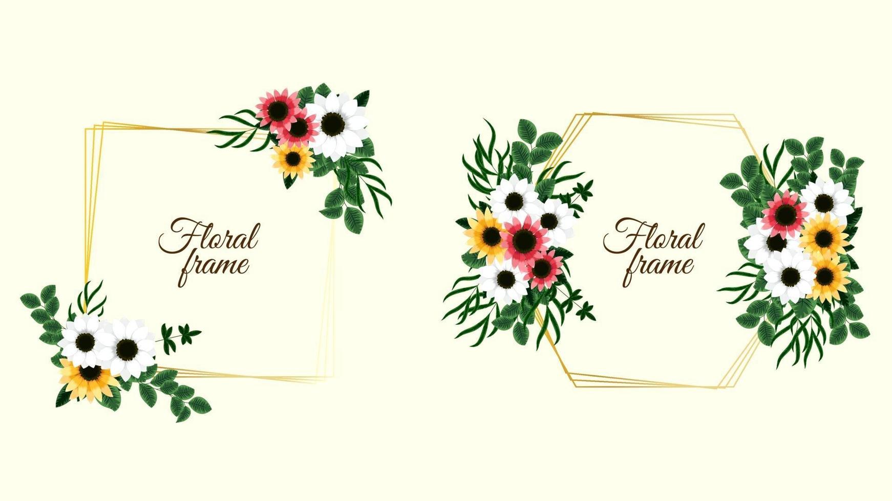 guirnalda romántica con cita texto lugar plantilla de tarjeta flores invitación vector