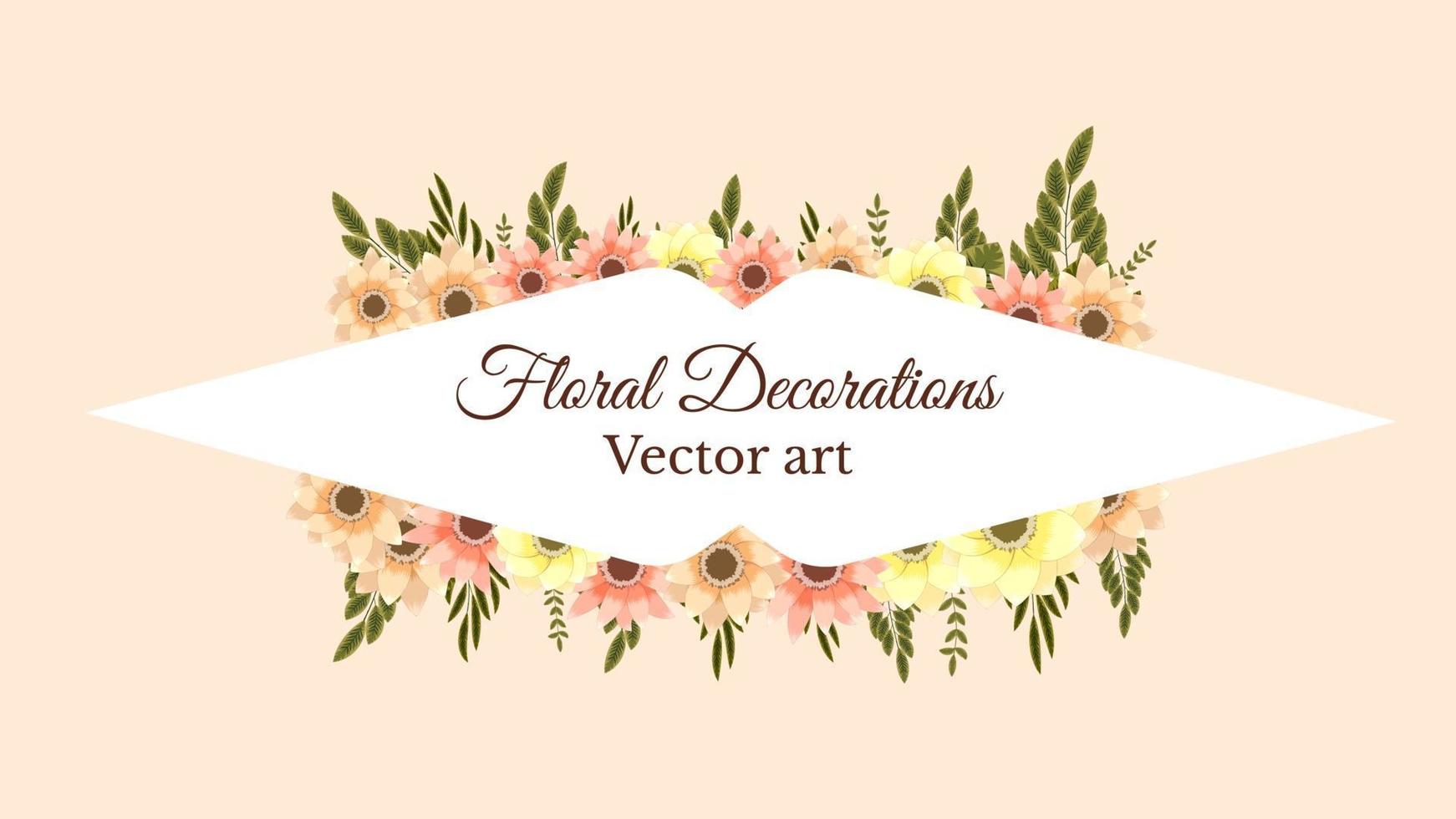Romantic wreath with quote text place card template flowers invition vector