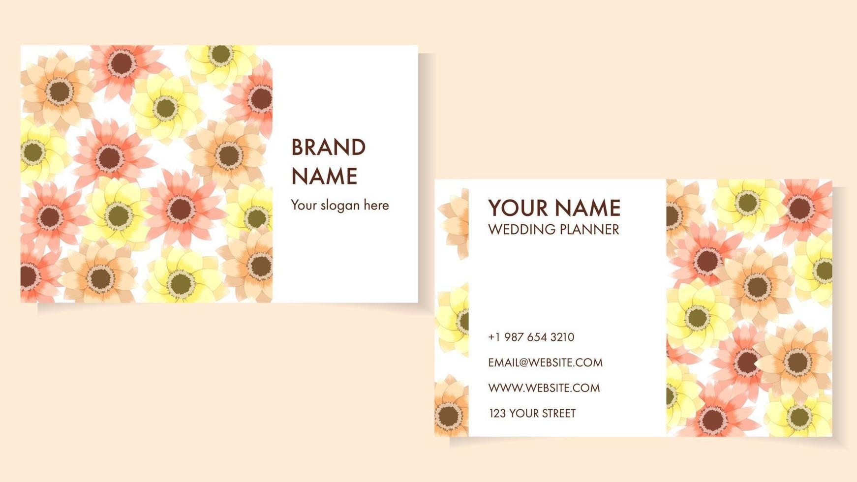 Business Card Floral design Creative, modern, simple flower template vector