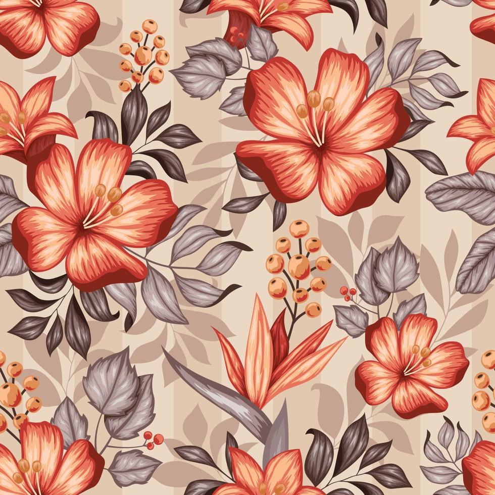 fabuloso colorido floral sin costuras, diseño de impresión textil vector