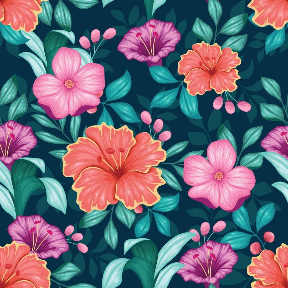 Fabulous colorful Floral seamless, Textile print design vector