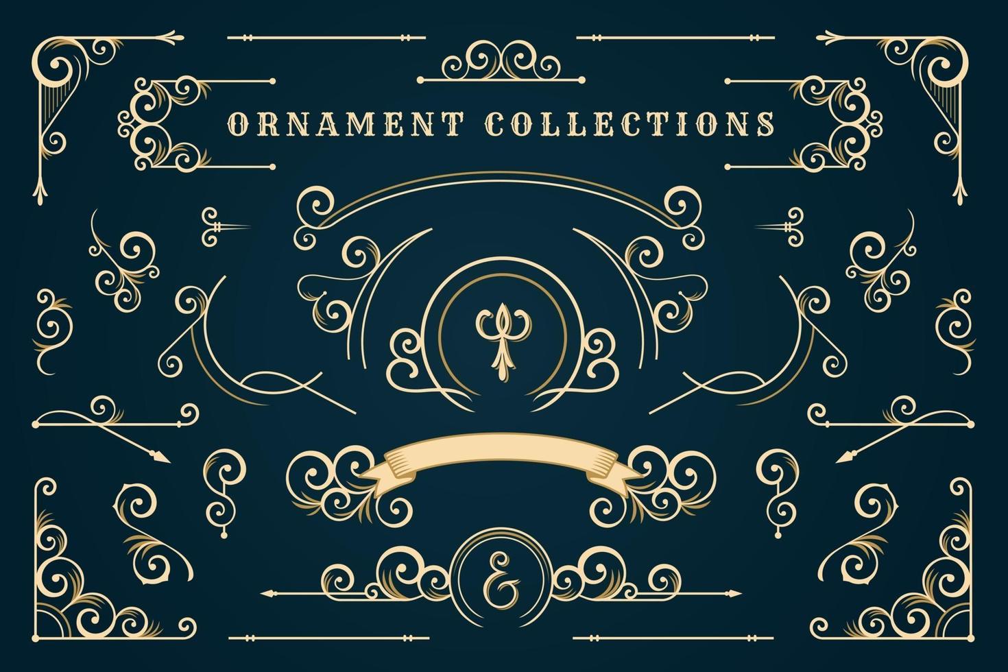 Classic ornament frame, Vintage border illustration vector