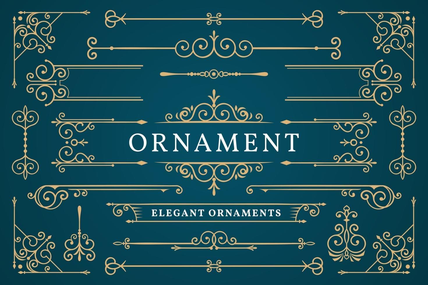 Classic ornament frame, Vintage border illustration vector