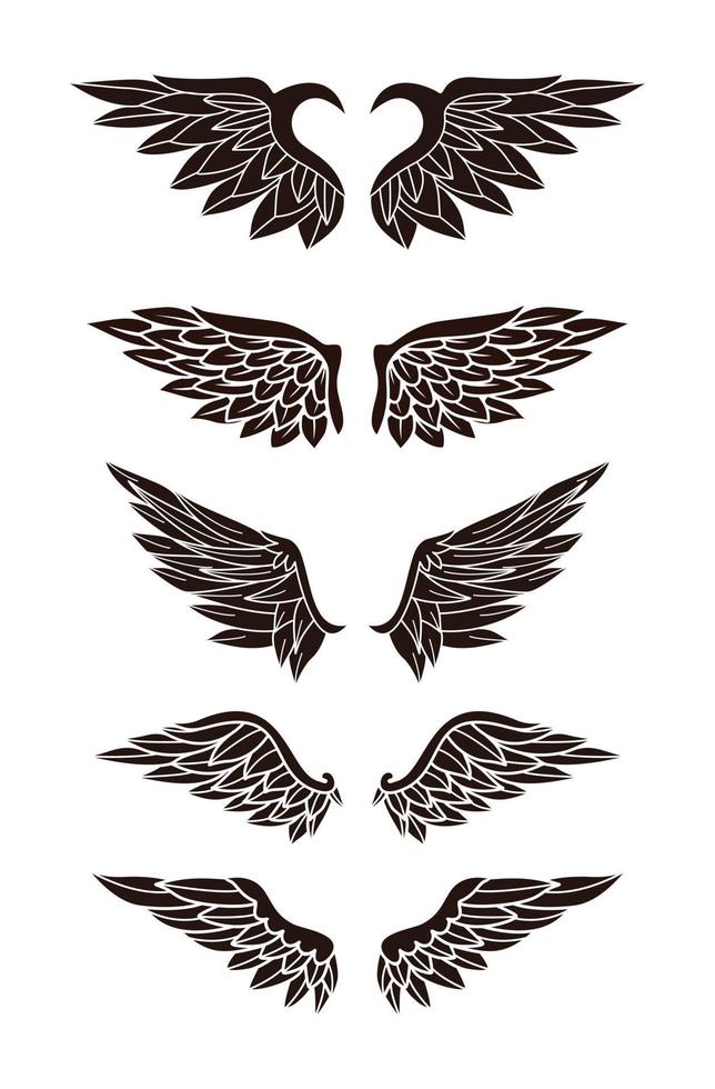 Ilustración de conjunto de colección de alas vector