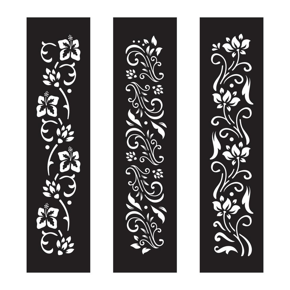 Black and white Floral cut file with temporary tattoo design vector