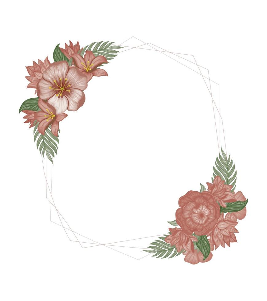 Beautiful floral wedding invitation vector