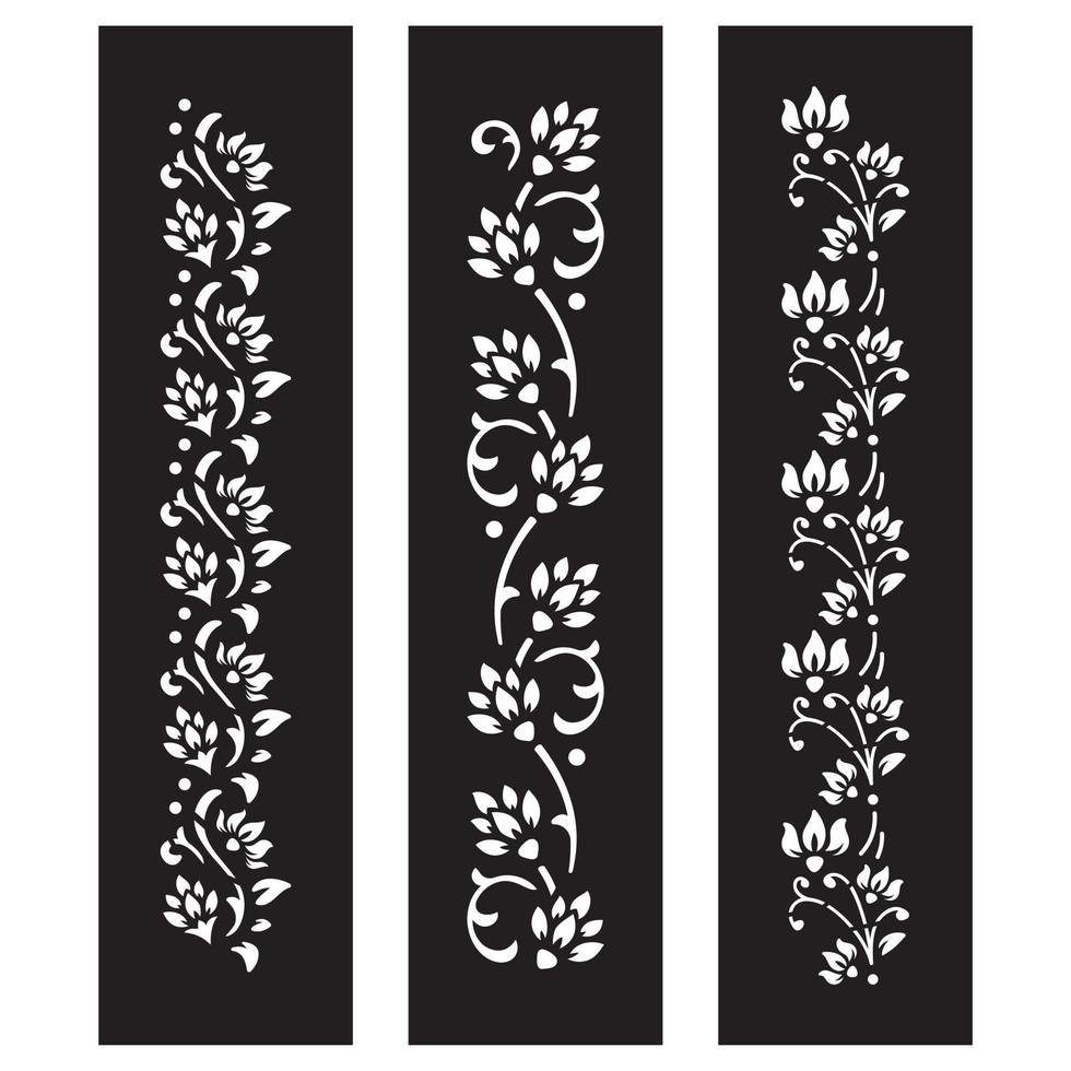 Black and white Floral cut file with temporary tattoo design vector