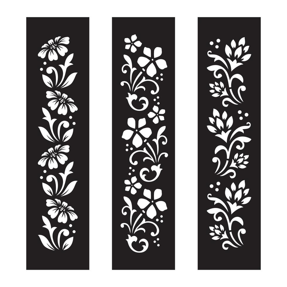 Black and white Floral cut file with temporary tattoo design vector
