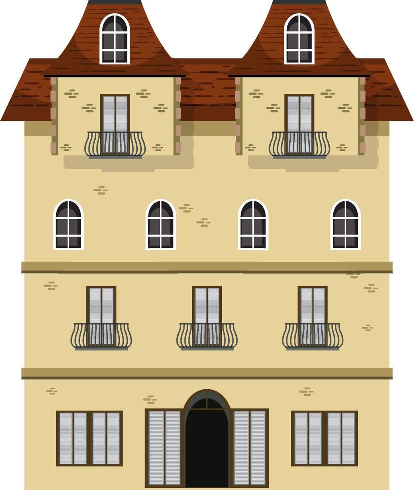 Isolated haunted mansion facade vector