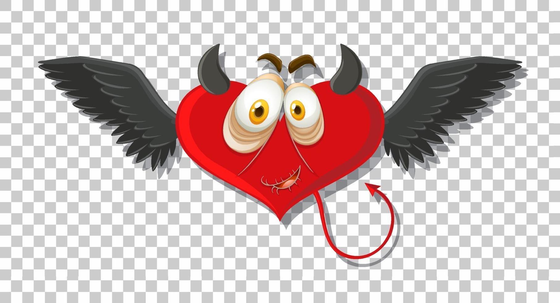 Heart shape devil with facial expression vector