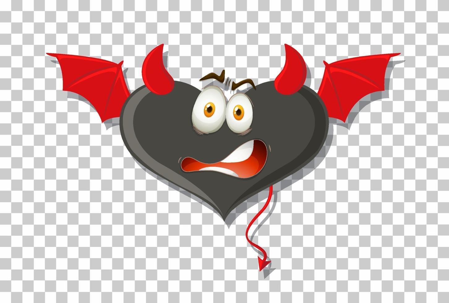 Heart shape devil with facial expression vector