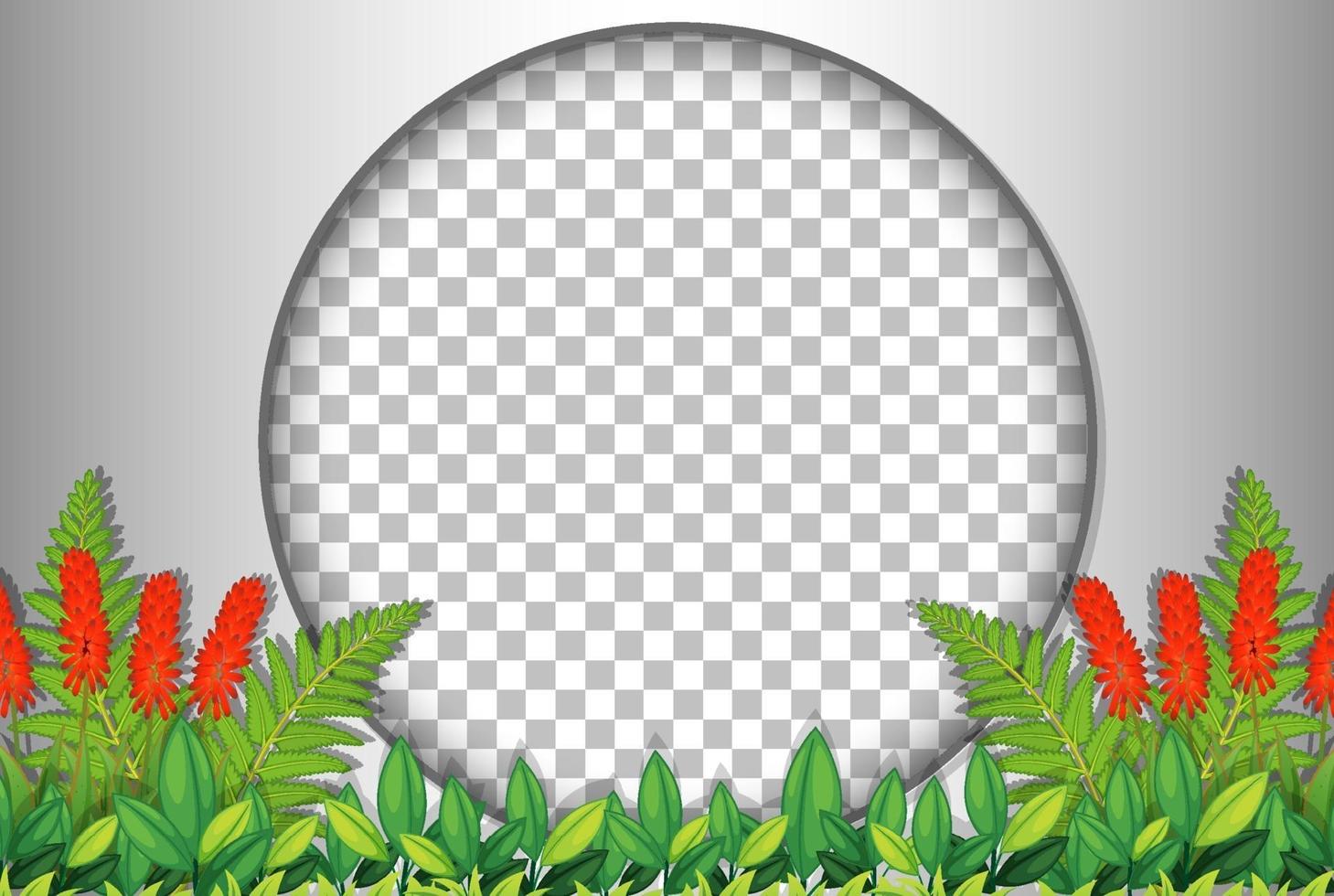 Round frame with tropical leaves template vector