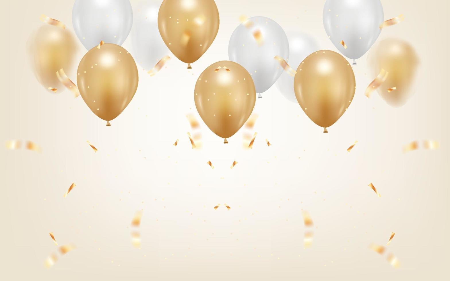 happy birthday background with realistic balloon. vector