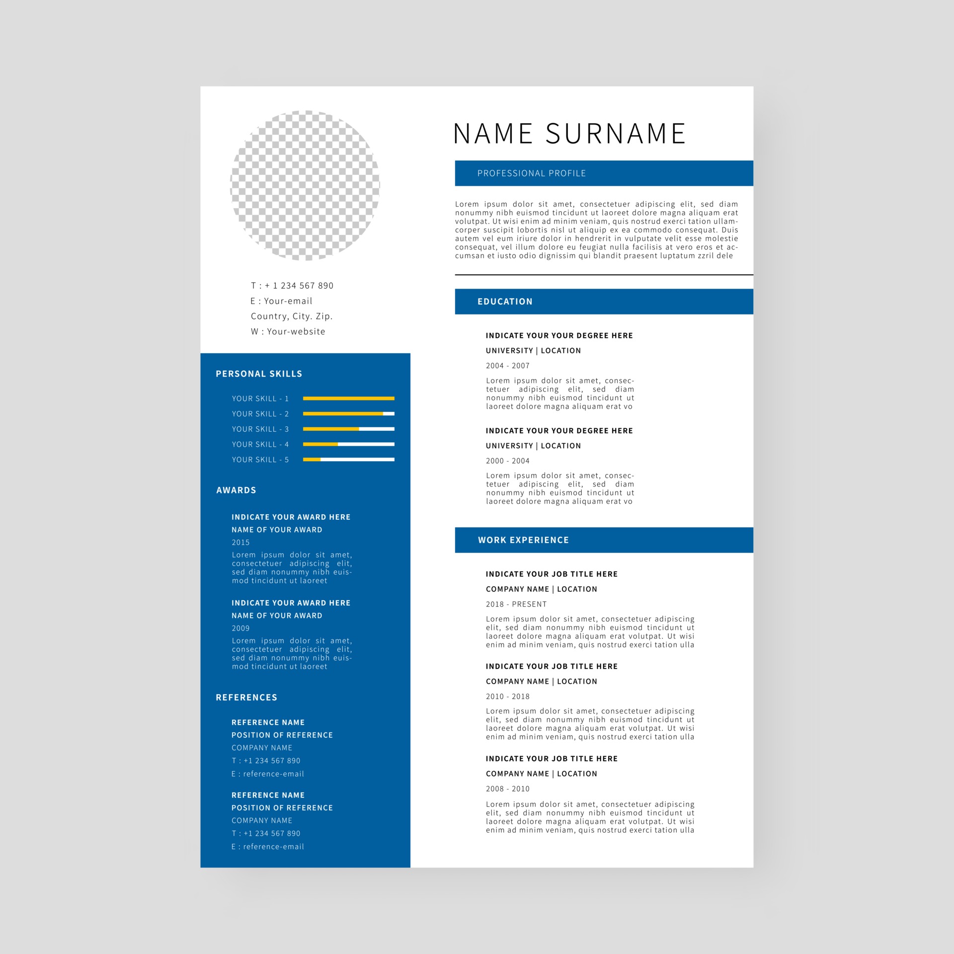 Resume template Professional resume - Resume Template Professional Resume Template Design Vector