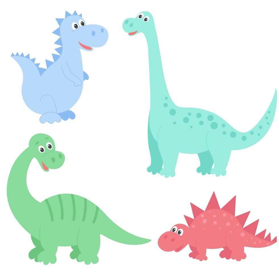 dinosaurios set ilustración vectorial vector