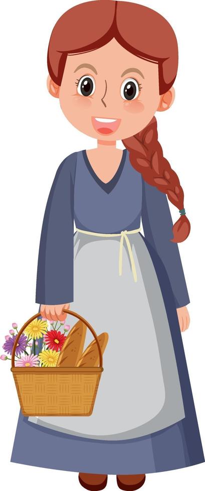 Female medieval historical cartoon characters vector