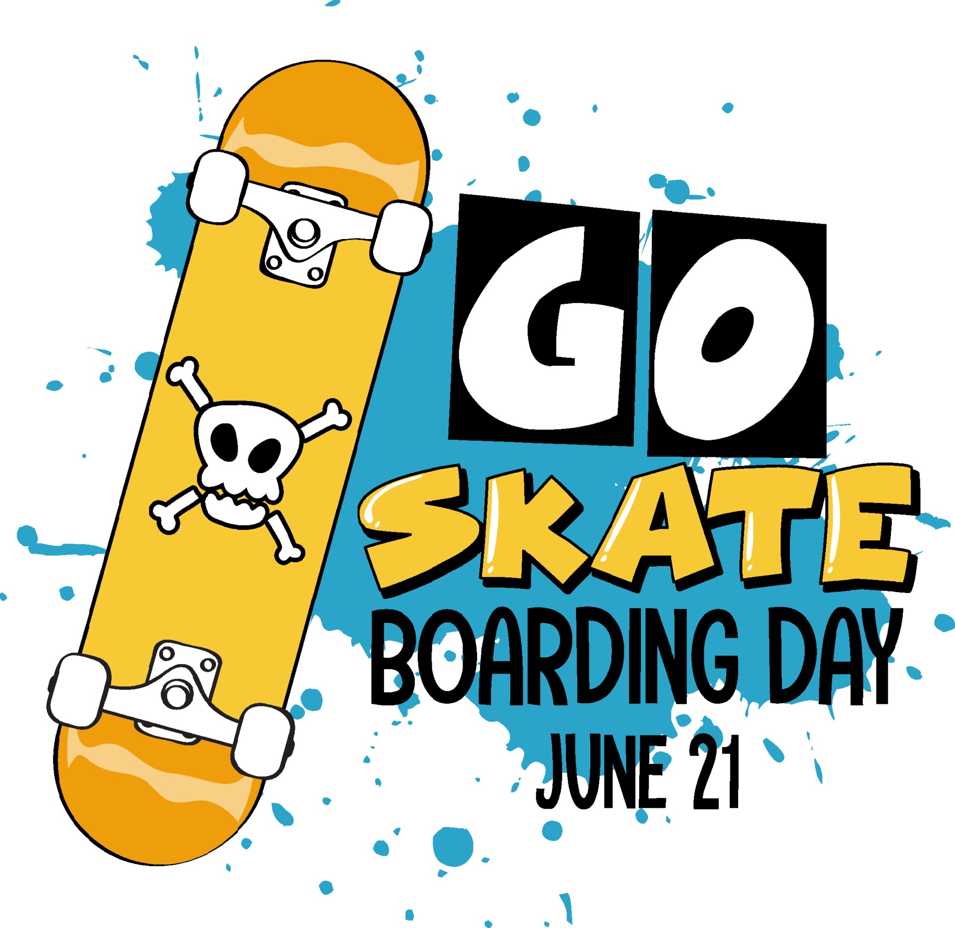 Go Skateboarding Day banner with a skateboard isolated 3227917 Vector