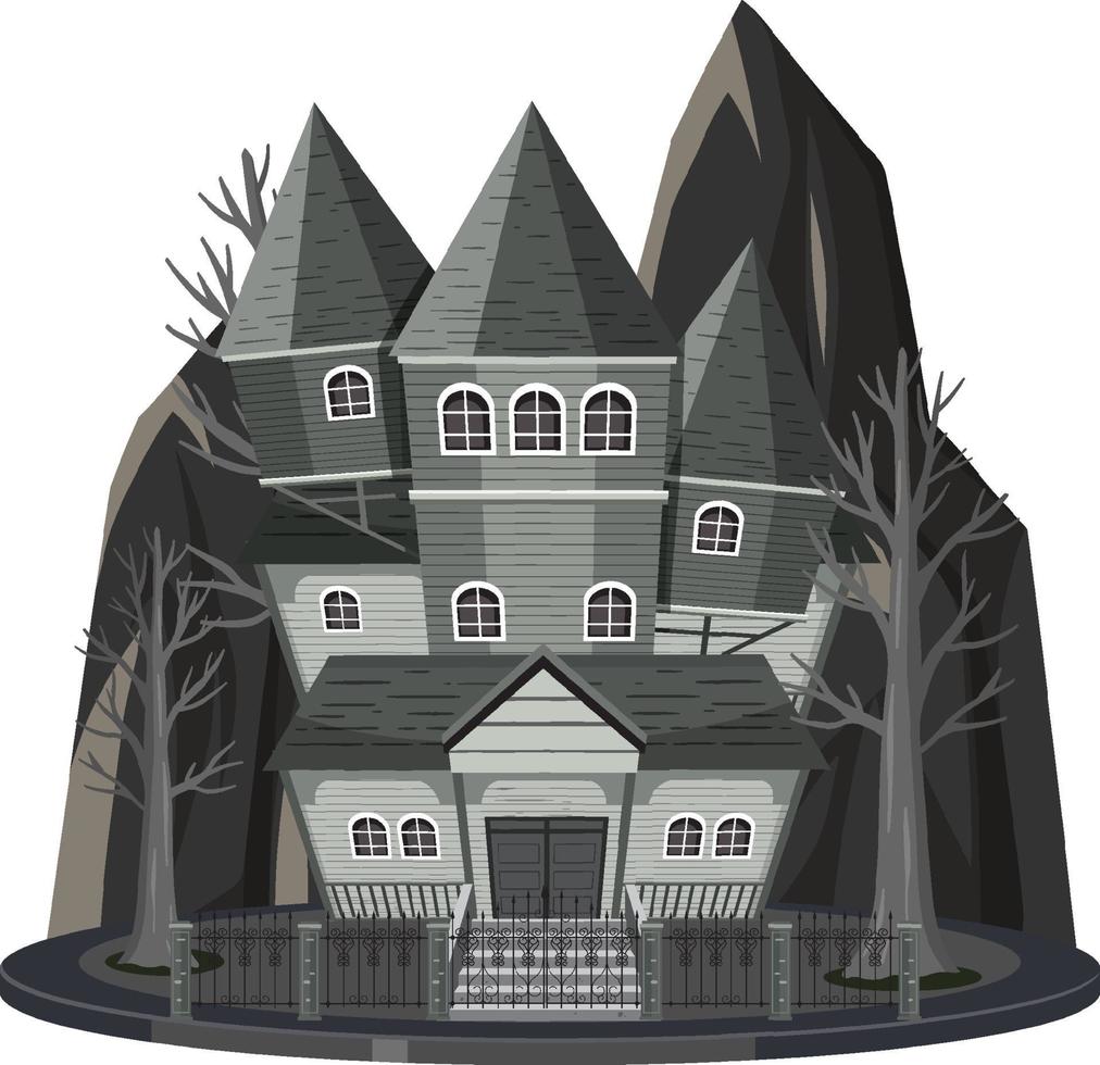 Haunted mansion exterior on white background vector