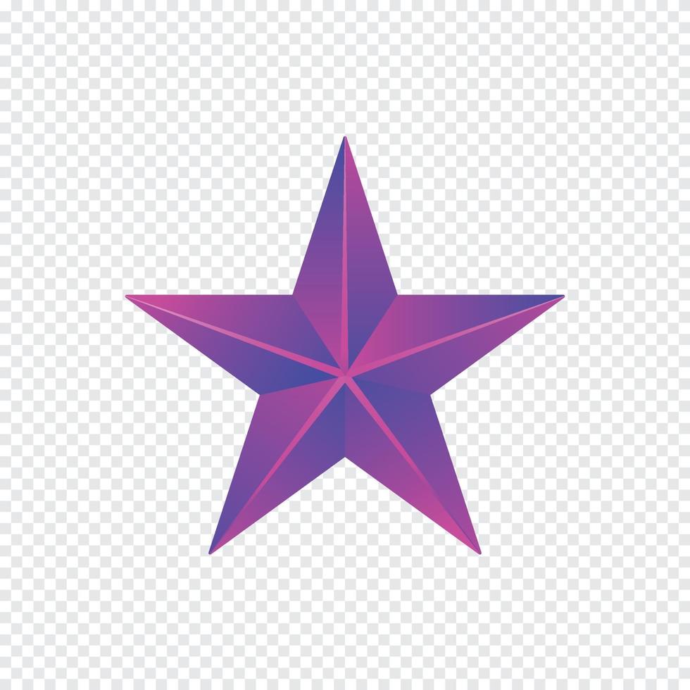 Purple star isolated on white background, vector illustration