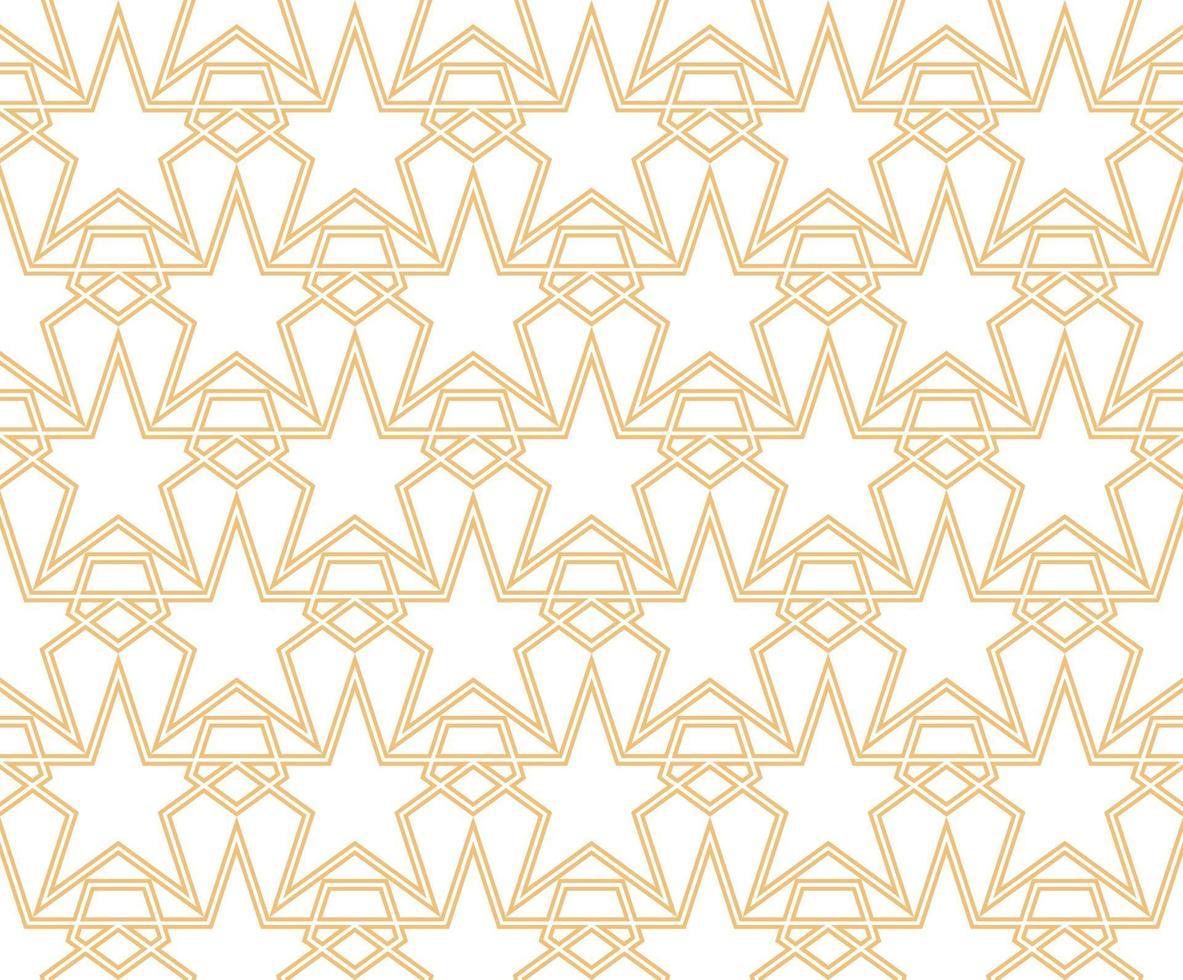 Geometric stars shapes seamless linear patterns, vector illustration