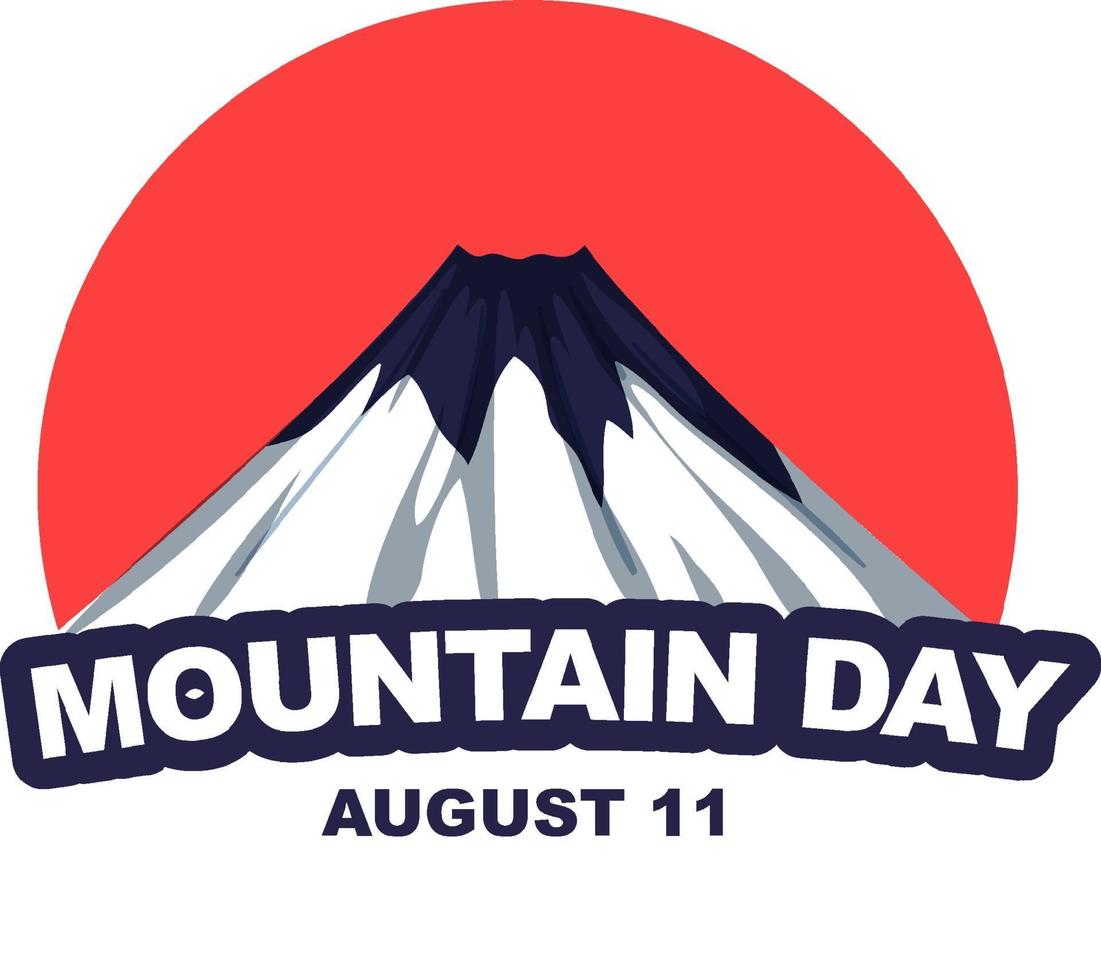 Mountain Day on August 11 banner with Mount Fuji vector
