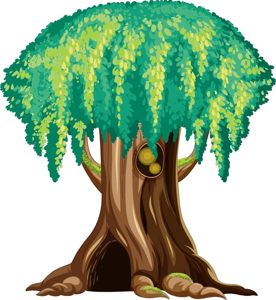 árbol enorme de fantasía sobre fondo blanco vector