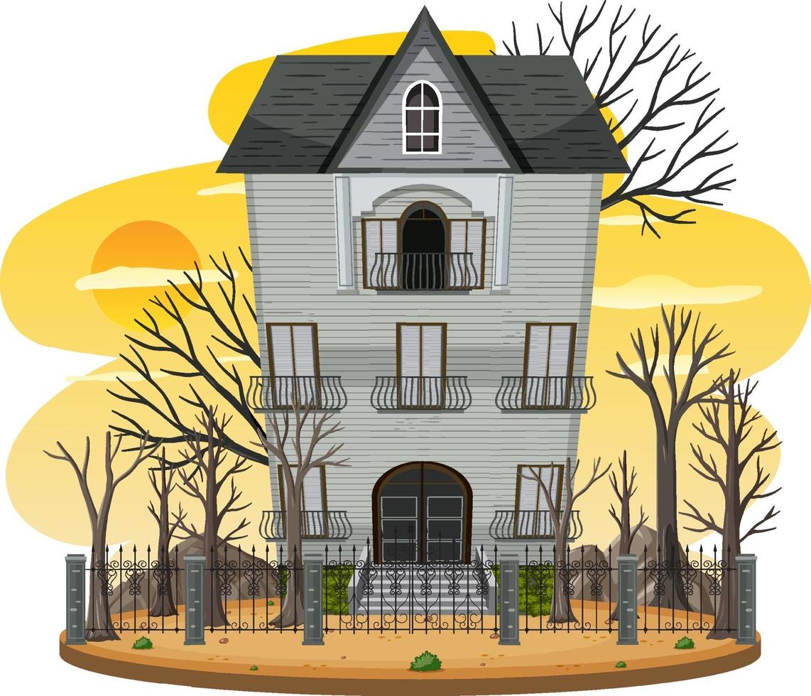 Haunted house at daytime scene vector