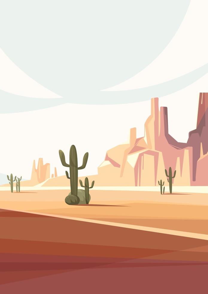 Arizona desert scenery. Nature landscape in vertical orientation. vector