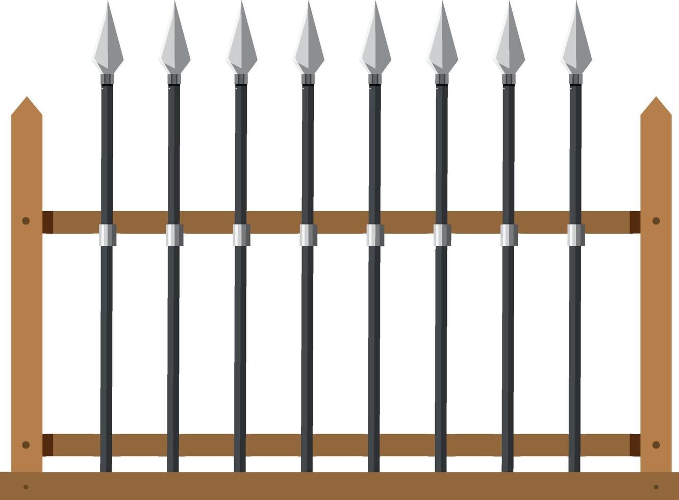 Medieval weapon rack on white background vector
