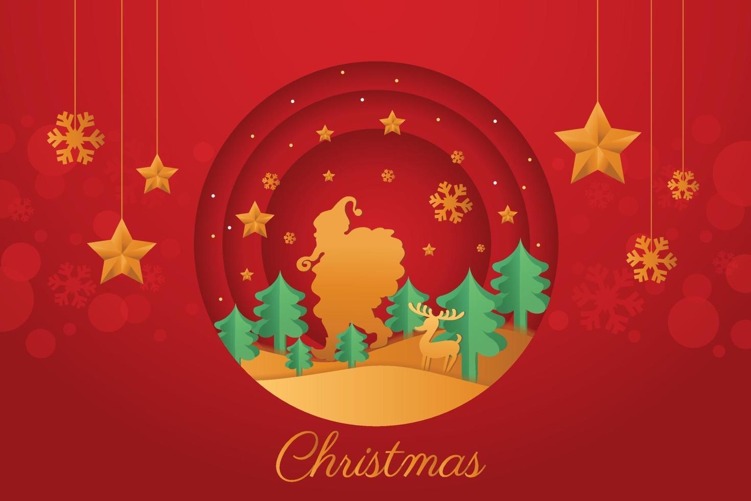 Merry christmas banner template with festive vector