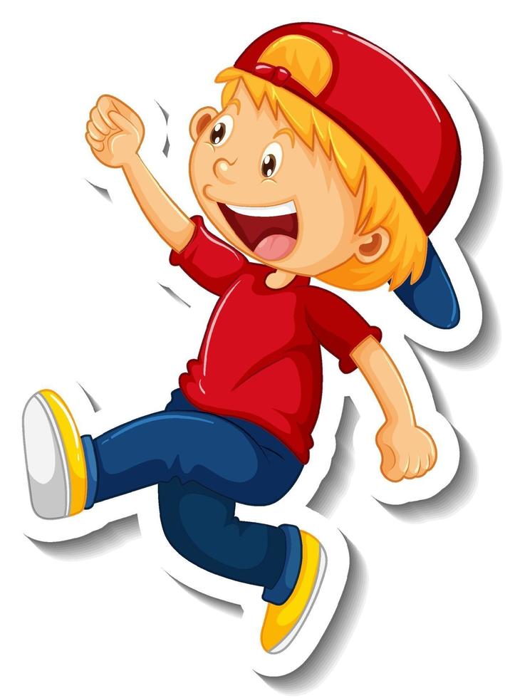 Sticker template with a boy cartoon character isolated 3228101 Vector ...