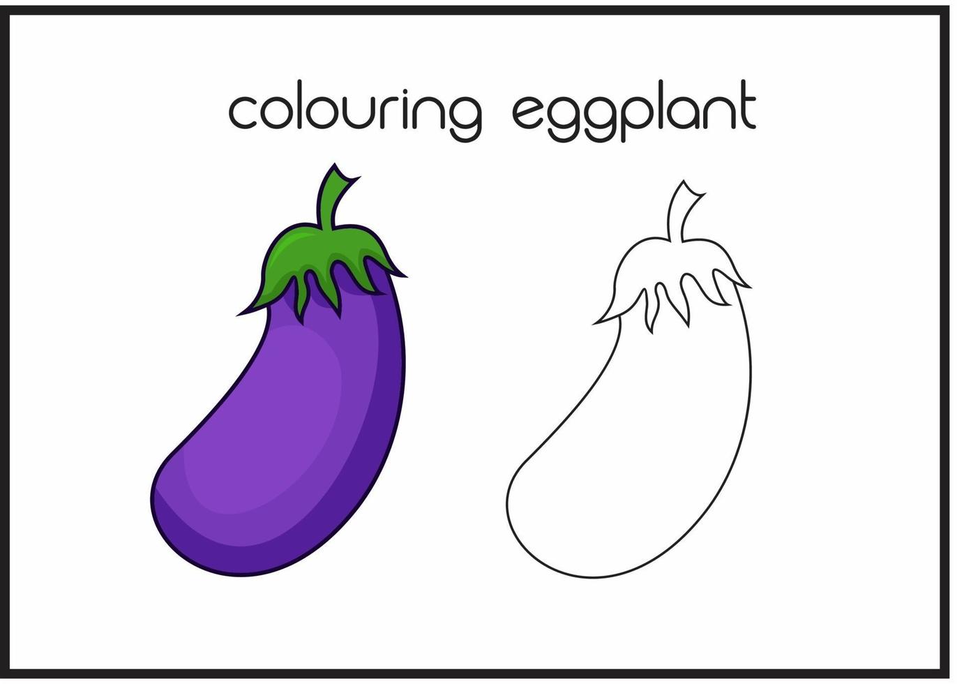 colouring purple eggplant vector
